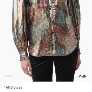 Trina Turk Metallic Butterfly Print Blouse - Multi XS